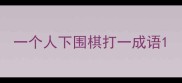 一个人下围棋打一成语