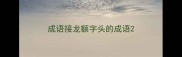 成语接龙额字头的成语