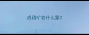 成语旷若什么蒙