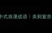 含星和月的中式浪漫成语美到窒息的句子收藏