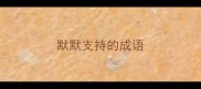 默默支持的成语