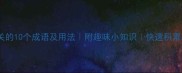 干货名名相关的10个成语及用法附趣味小知识快速积累高分开篇