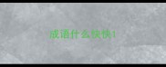 成语什么快快