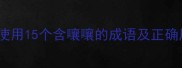 最新高频使用15个含嚷嚷的成语及正确用法深度