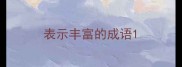 表示丰富的成语