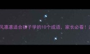 成语威风凛凛适合孩子学的10个成语家长必看速存