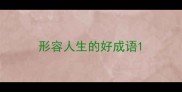 形容人生的好成语