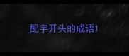配字开头的成语