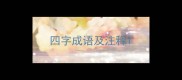四字成语及注释