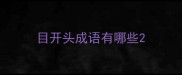 目开头成语有哪些