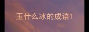 玉什么冰的成语