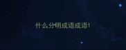 什么分明成语成语