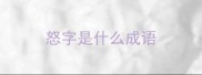 怒字是什么成语