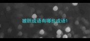 披胆成语有哪些成语