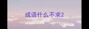 成语什么不求