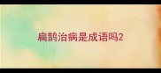 扁鹊治病是成语吗