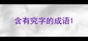 含有究字的成语