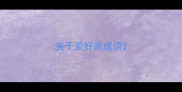关于爱好的成语