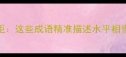 难以量化的能力差距这些成语精准描述水平相当的职场与生活场景