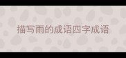 描写雨的成语四字成语