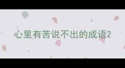 心里有苦说不出的成语