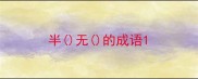 半无的成语