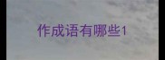 作成语有哪些