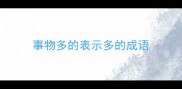 事物多的表示多的成语