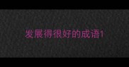 发展得很好的成语