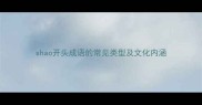 shao开头成语的常见类型及文化内涵