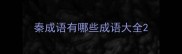 秦成语有哪些成语大全