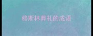 穆斯林葬礼的成语