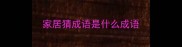 家居猜成语是什么成语