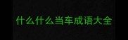 什么什么当车成语大全