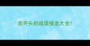卖开头的成语接龙大全
