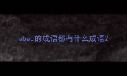 abac的成语都有什么成语