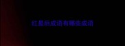 红是后成语有哪些成语