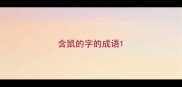 含鼠的字的成语