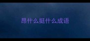昂什么挺什么成语