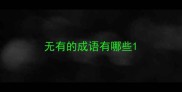 无有的成语有哪些