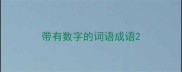 带有数字的词语成语