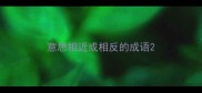 意思相近或相反的成语