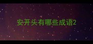 安开头有哪些成语