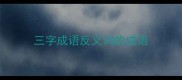 三字成语反义词的成语