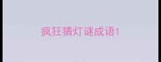 疯狂猜灯谜成语