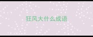 狂风大什么成语