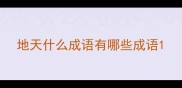 地天什么成语有哪些成语