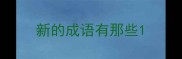新的成语有那些