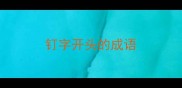 钉字开头的成语