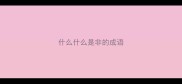 什么什么是非的成语